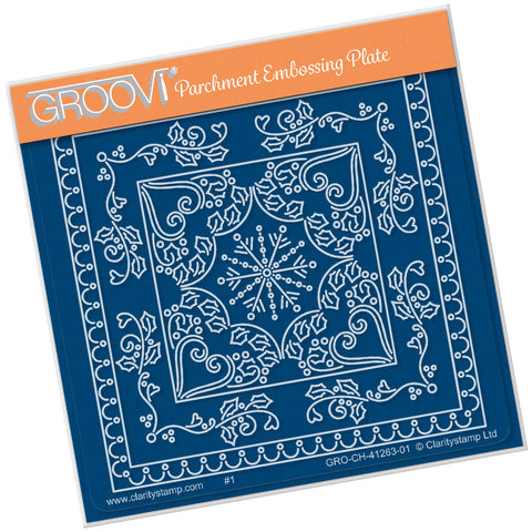Tina's Christmas Snowflake Parchlet A6 Square Groovi Baby Plate