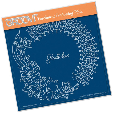 Linda's Gladiolus & Lace A5 Square Groovi Plate