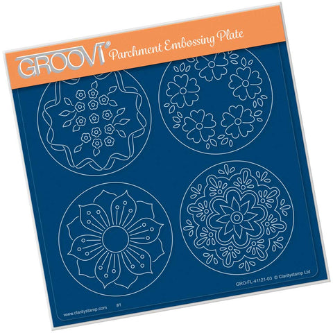 Josie's PTC Coins Flowers & Leaves A5 Square Groovi Plate