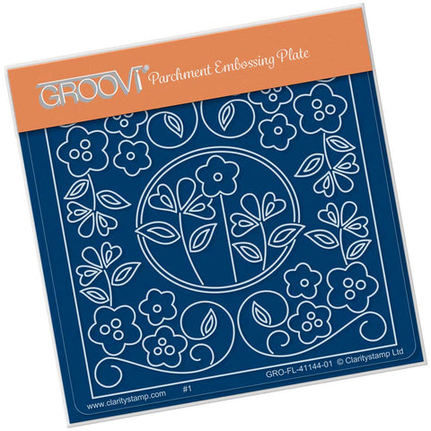 Tina's Floral Window A6 Square Groovi Baby Plate