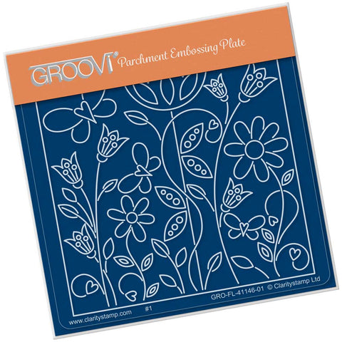 Tina's Garden Symphony A6 Square Groovi Baby Plate