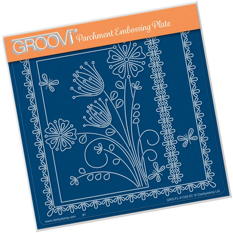 Tina's Primrose & Alliums Floral Delight A5 Square Groovi Plate