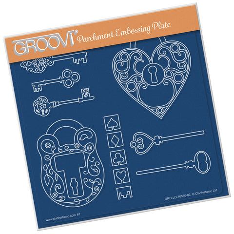 Key to My Heart A5 Square Groovi Plate