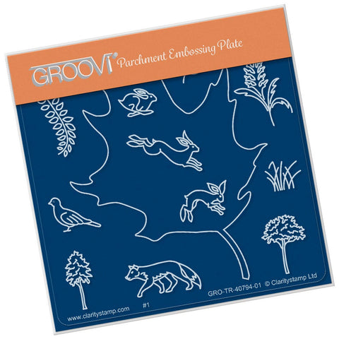 Leaf Outline A6 Square Groovi Baby Plate