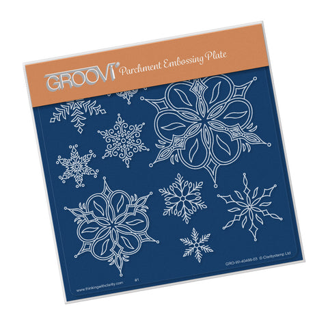 Funky Snowflakes A5 Square Groovi Plate