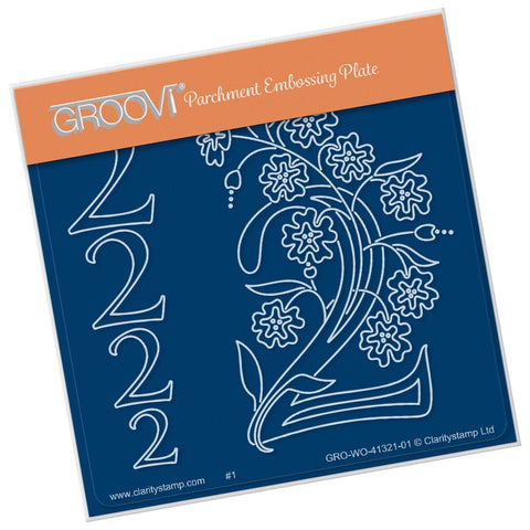 Floral Numbers - 2 A6 Square Groovi Plate