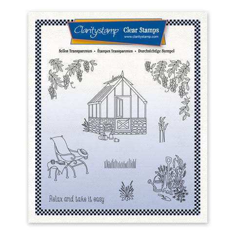 Linda's In the Garden - Greenhouse Unmounted Stamp Set + Mask