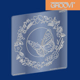 Butterfly Wreath A5 Square Groovi Plate