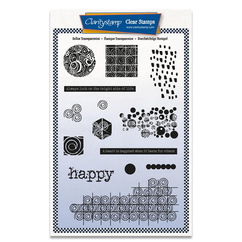 Happy - Grunge Elements A5 Unmounted Stamp Set