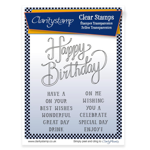 Happy Birthday Ribbon <br/> Unmounted Clear Stamp Set