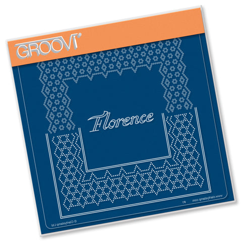 Florence - Italian Cities Diagonal Lace Grid Duets A5 Square Groovi Plate