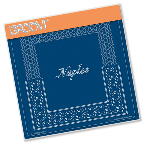 Naples - Italian Cities Diagonal Lace Grid Duets A5 Square Groovi Plate