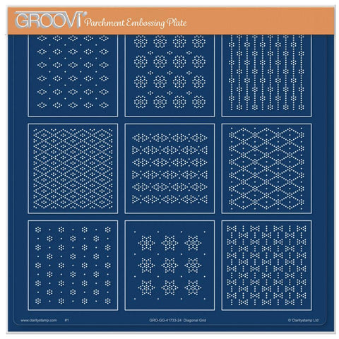 Josie's Diagonal Embossed Patterns 1 A4 Square Groovi Plate