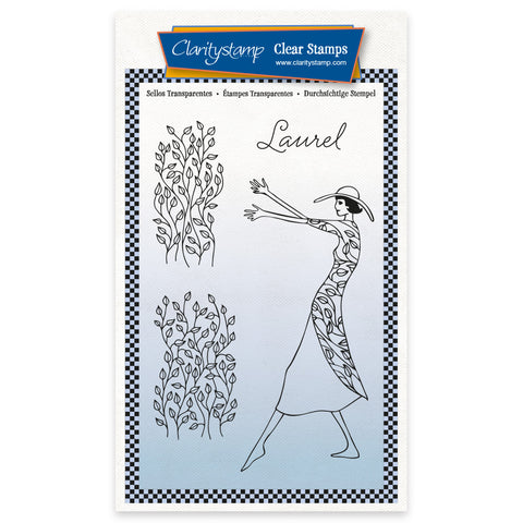 Barbara's Clarity Characters - Laurel A6 Unmounted Stamp & Mask Set