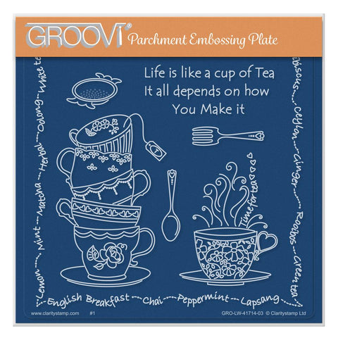 Linda Williams' Life is a Cup of Tea A5 Square Groovi Plate