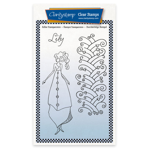 Barbara's Clarity Characters - Lily A6 Unmounted Stamp & Mask Set