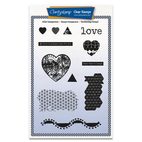 Love - Grunge Elements A5 Unmounted Stamp Set