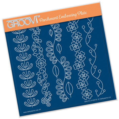 Lucy's Folkart Garlands A5 Square Groovi Plate