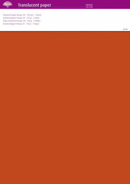 Translucent Paper Orange A4 150 gsm 5 Sheets (63008) – Claritystamp