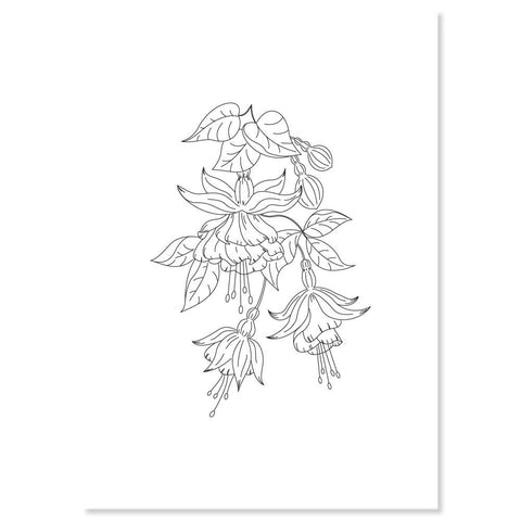 Fuchsia - A5 Printed Florals Parchment