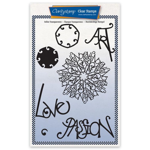 Barbara's Passion Doodle Round A5 Unmounted Stamp Set
