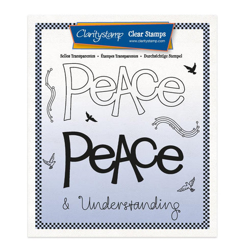 Peace - Feel Good Words 2 Way A5 Square Stamp & Mask Set