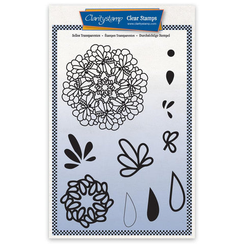 Barbara's Posy Doodle Round A5 Unmounted Stamp Set