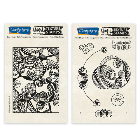 Doodleology Retro Circles - Mixed Impressions Unmounted Clear Stamp Set