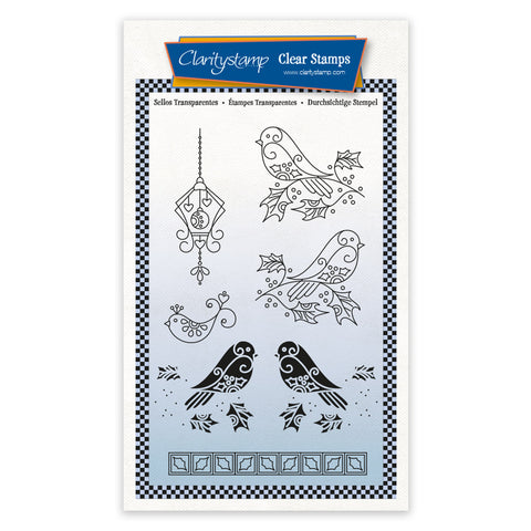 Robins - Tina's 2 Way Christmas Ornaments A6 Stamp Set