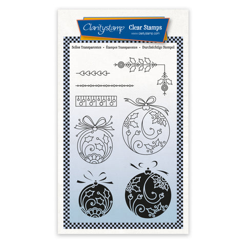 Round Baubles - Tina's 2 Way Christmas Ornaments A6 Stamp Set