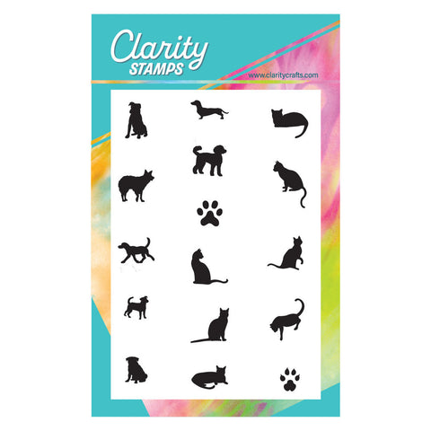 Cats & Dogs Silhouette Miniatures A6 Stamp Set