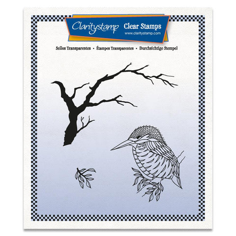 Kingfisher & Branch Unmounted Clear Stamp Set