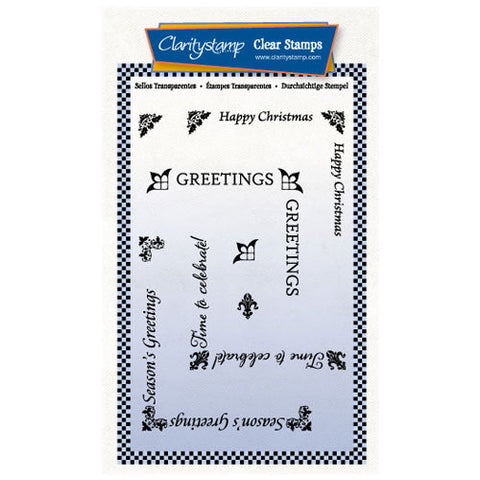 Christmas Text Corners A6 Stamp Set