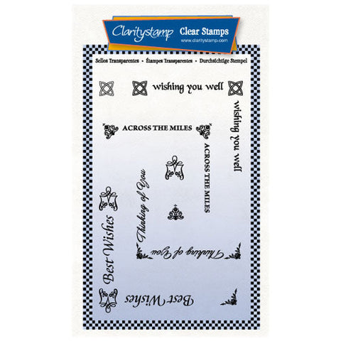 Best Wishes Text Corners A6 Stamp Set