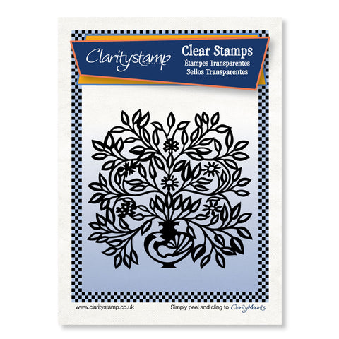 Peacock Floral Urn <br/> A6 Unmounted Stamp