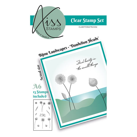 KISS by Clarity - Bijou Landscapes Dandelion Heads A6 Stamp Set