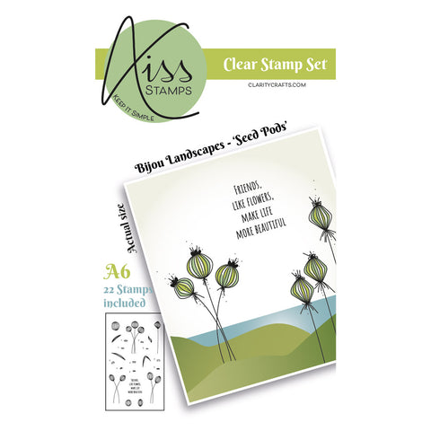 KISS by Clarity - Bijou Landscapes Seed Pods A6 Stamp Set