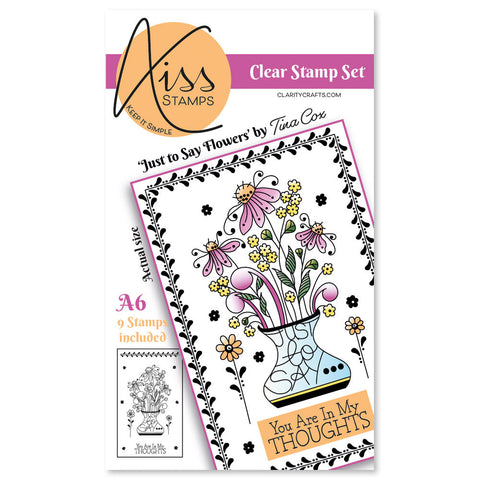 KISS by Clarity - Tina's Just to Say Flowers A6 Stamp Set