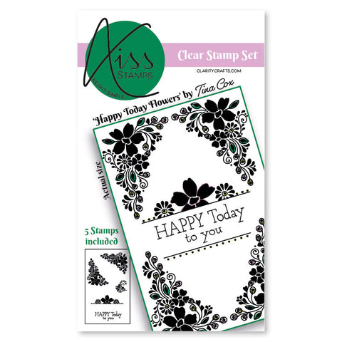KISS by Clarity - Tina's Happy Today Flowers A7 Stamp Set
