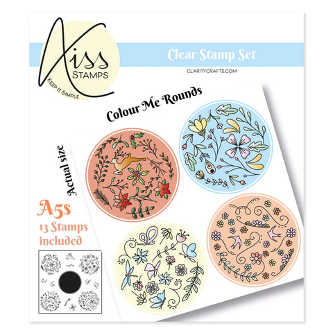KISS by Clarity - Colour Me Rounds A5 Square Stamp Set