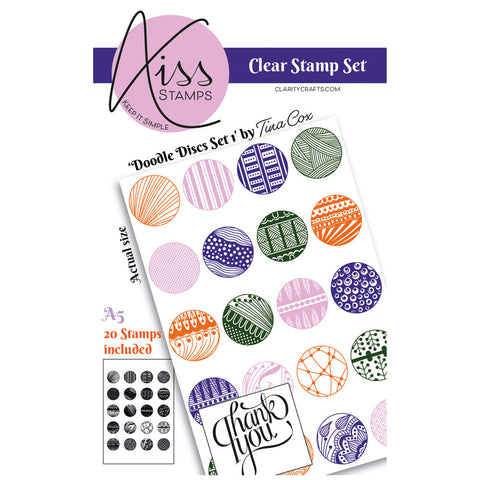 Kiss by Clarity - Doodle Discs Set 1 A5 Stamp Set