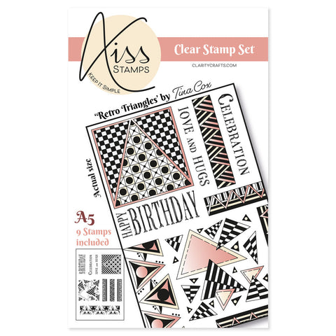 KISS by Clarity - Tina's Retro Triangles A5 Stamp Set