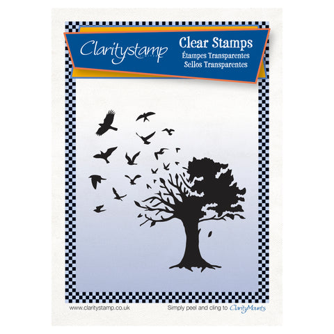 Bird Tree Unmounted Clear Stamp