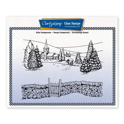 Jayne's Winter Scene - Church Valley <br/> A5 unmounted Stamp Set
