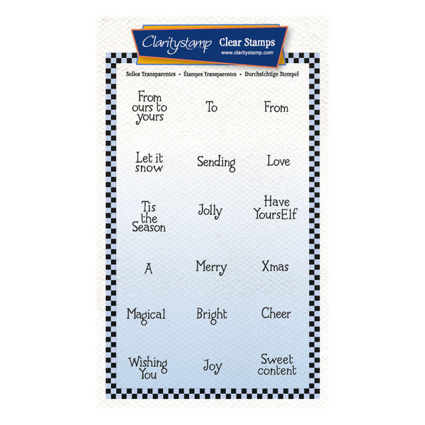 Barbara's Elves Mini Sentiments A7 Stamp Set – Claritystamp