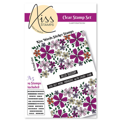 KISS by Clarity - KISS Sticker Words A5 Stamp Set