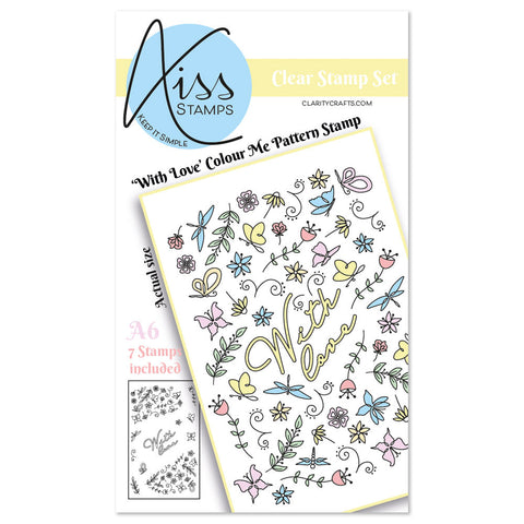 KISS by Clarity - Jazz's With Love Colour Me Pattern A6 Stamp Set