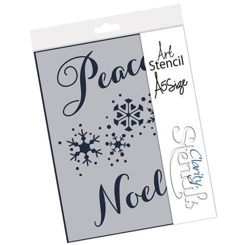 NDSC 06 Peace, Noel & Snowflakes Stencil A5