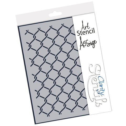 Chain Link Fence Stencil A5