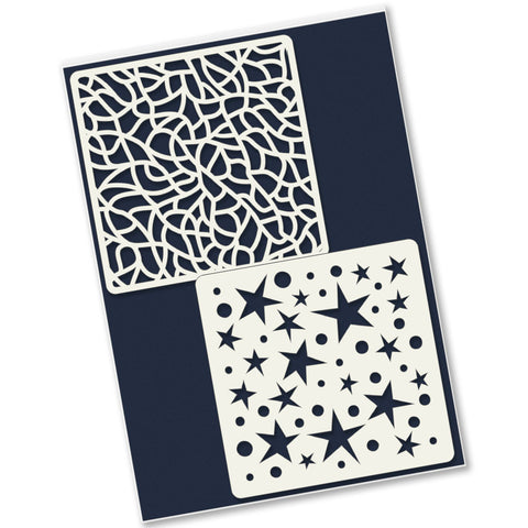Petite Stencils - Tangle and Spots & Stars 4x4 - 2 Stencils
